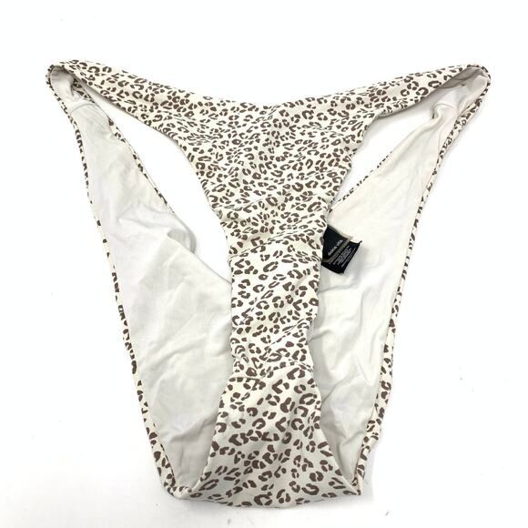 Dolce Vita Women's Size L Leopard High Waist Hi Cut Bikini Bottom Cream Brown - Picture 1 of 7